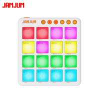 Controlador MIDI Inalámbrico JAMJUM, 16 Pads RGB, 3 Botones Personalizables, Compacto y Portátil
