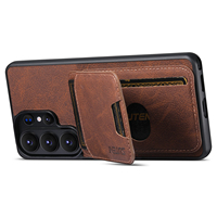 Étui de protection en cuir PU pour Samsung S26 Ultra avec fentes pour cartes et design magnétique