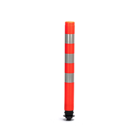Poteau de signalisation de sécurité Wesure 1070 mm en plastique réfléchissant pour la sécurité routière et les aéroports