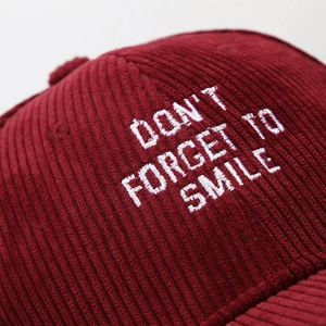 Nouvelle casquette de baseball en velours côtelé pour femme, style coréen, avec broderie de lettres, visière de voyage printanière, casquette snapback personnalisée - Product Image 5