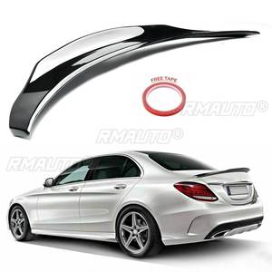 PSM Style Carbon Fiber Look / <b>Black</b> Car Rear Trunk Spoiler <b>Wing</b> Lip Extension for Mercedes for Benz W205 C63 for AMG 2015-2019 - Product Image 2