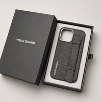 Étui de téléphone en cuir véritable à motif alligator avec bracelet magnétique, fin et antichoc pour iPhone 18 Pro Max, vente en gros OEM