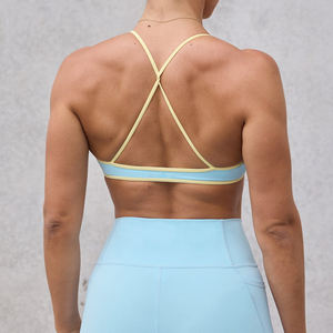 OEM Custom produttori burrosa morbido a bassa copertura di contrasto Trim crocette sottili <span class=keywords><strong>reggiseno</strong></span> sportivo da donna - Product Image 2