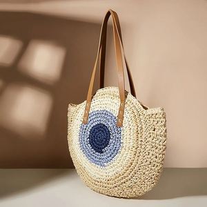 Sac bandoulière bohème en tissu tissé, sac en paille fait main pour femme, sac tissé personnalisé avec doublure - Product Image 6