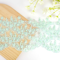 Bordure en dentelle perlée brodée, décoration artisanale DIY pour cols et ourlets de vêtements.
