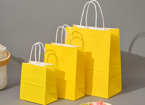 Custom Logo Eco Friendly <b>Biodegradable</b> Moisture Proof Take Out Kraft <b>Paper</b> Gift Shopping Carrier Recycled <b>Paper</b> Grocery Gift Bag - Product Image 3