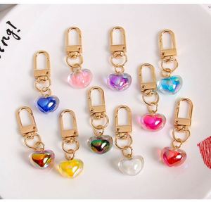 Porte-clés Cœur Transparent en Acrylique Scintillant Adorable pour Voiture, Sac à Main, Breloques Décoratives DIY - Product Image 3
