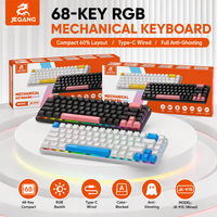 Keyboard Gaming Mekanik USB Berkabel RGB Backlit Full Anti-Ghosting Tombol Bulat Punk Ergonomis untuk PC Desktop