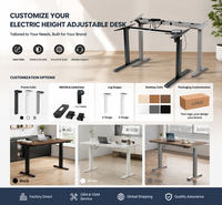 Cadre de bureau réglable en hauteur, ergonomique, à double moteur, robuste (120 kg), pour position assise-debout, faible MOQ, fabriqué en Chine