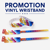 Bracelet promotionnel personnalisé en plastique sérigraphié, écologique, jetable, avec logo sur mesure, fermeture sécurisée à bouton, réglable et fin