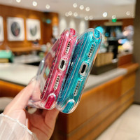 Coque de téléphone transparente antichoc de haute qualité avec paillettes dégradées 3-en-1 pour iPhone 17 Pro Max 16 Plus 15 14 13 12 11