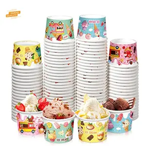 Tasses à crème glacée jetables personnalisées pour les activités des enfants Noël Hallowmas fête d'anniversaire pique-nique barbecue même