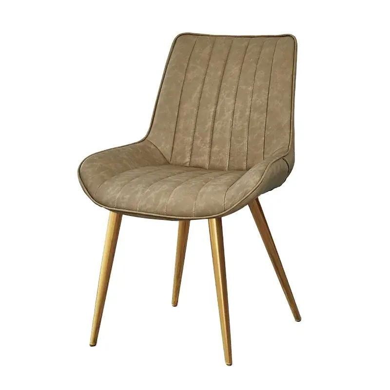 Silla decorativa de cuero PU precio muebles modernos para sala de estar sillas de comedor Silla de comedor de lujo moderna pata dorada