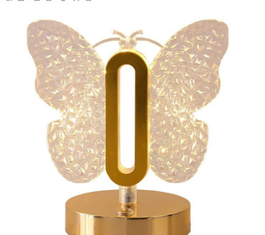 Lámpara de Mesa con Domo de Cristal y Diamantes, LED E26, Luz Blanca Cálida 2700K, Estilo Escandinavo, Madera Contemporánea, Decorativa para Dormitorio - Product Image 5