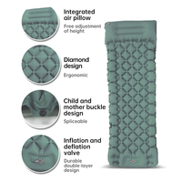 Tapis de couchage pour tente de camping en plein air, ultra léger avec coussin anti-humidité, pour une personne, en TPU avec coussin gonflable pour les pieds