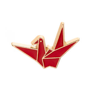 מזל חמוד יפני סגנון נייר מנוף אמייל סיכת עבור נשים בנות אופנה אוריגמי בעלי החיים תג תווית סיכות תכשיטי מפלגה מתנות - Product Image 5