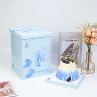 Boîte à gâteau personnalisée avec logo pour anniversaire, mariage, fête, utilisation OEM, boîte pliable en papier de qualité alimentaire, emballage cadeau avec poignée