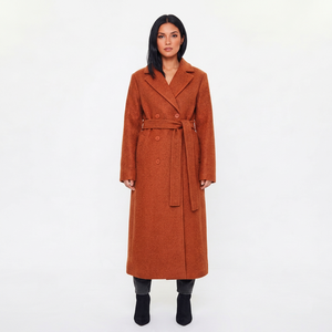 Women Long <b>Belted</b> <b>Coat</b> <b>Wool</b> Blend Lapel Collar Full Length Warm Winter Casual Fashion Outerwear Jacket - Product Image 1