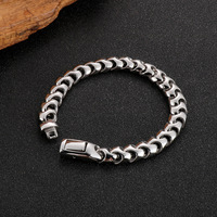 Ensemble de bijoux pour homme : Bracelet minimaliste en chaîne Dragon Bone avec fermoir carré et Collier en acier inoxydable, style Hiphop et Soirée, Vente en gros