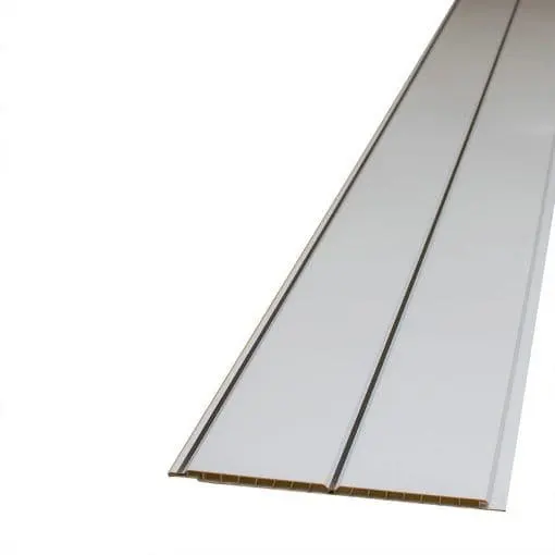 Gloss White Chrome Strip PVC Ceiling Panel