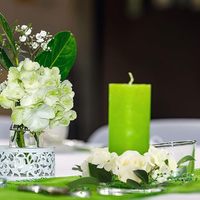Couronnes de fleurs artificielles WeddingRose avec bougeoirs en feuilles vertes, guirlande pour centre de table, décoration de table de fête