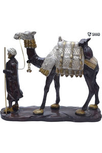 Estatua de Latón Hecha a Mano del Comerciante Habibi de Arabia, Elegante Figura Decorativa para el Hogar y la Oficina - Product Image 6