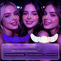 Autocollants de tatouage néon colorés fluorescents effet taches, imperméables, qui brillent sous lumière UV et lumière noire dans l'obscurité, patchs temporaires