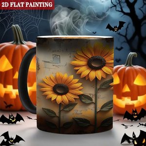 Matte Frosted Black <b>Ceramic</b> <b>Mug</b> 11oz Heat Changing Color Magic Cup For Promotional Gift - Product Image 6