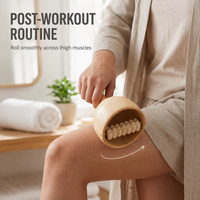 Rouleau de massage en bois de hêtre 100% naturel, outil de thérapie personnalisé avec logo pour la relaxation musculaire, masseur spa portatif écologique