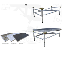 Plateforme de Scène Portable en Aluminium 6082-T6 avec Support Pont, Capacité de Charge 750 kg/m (4x8ft/4x4ft), Certifiée CE/TUV pour Événements Extérieurs