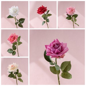 ดอกกุหลาบประดิษฐ์ CallaFloral ก้านเดี่ยว โพลีเอสเตอร์ ตกแต่งบ้าน ดอกไม้งานแต่งงาน สีขาว แดง ชมพู ม่วง แชมเปญ - Product Image 3