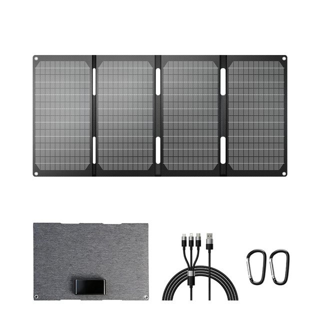 60W PERC Foldable Solar Panel Charger USB-C USB-A DC Output IP67 Waterproof for Camping Hiking Power Station Emergency