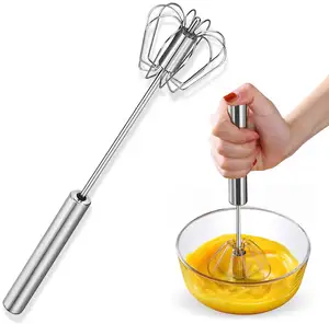 Batidor de huevos semiautomático de acero inoxidable 304, mezclador Manual de mano, agitador automático, accesorios de cocina, herramientas para huevos