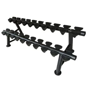 Suporte para armazenamento de halteres, equipamento comercial de alta qualidade para academia, equipamento fitness usado para academia, 2 camadas