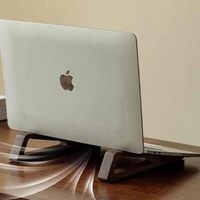 Support pour ordinateur portable en bois massif, design surélevé dissipant la chaleur, support de bureau portable, support vertical, organisateur Apple/Lenovo