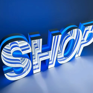 Infinity Mirror Illuminated Advertising Letter <b>Sign</b> Custom <b>LED</b> Mirror Logo <b>Sign</b> for Shop Store Decoration - Product Image 1