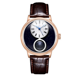 Reloj mecánico retro de lujo para hombre, Miyota automático, cielo estrellado giratorio, pantalla 3D de día y noche de 24 horas, reloj de pulsera SM1110 - Product Image 1
