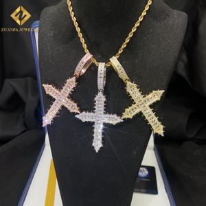 Nouveaux produits Pendentif en argent sterling 925 avec moissanite taille baguette Ice Out VVS, style Hip Hop, passe le testeur de diamant, GRA - Product Image 5