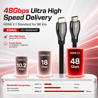 Kabel Nilon Terjalin 8K untuk 2.1 Ultra High Speed 48Gbps dengan Pelindung Kombinasi untuk Monitor & Proyektor