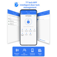 Cerradura Inteligente para Puerta de Apartamento/Hotel F17-TT, Desbloqueo Múltiple (Huella Digital/Contraseña/Tarjeta/Llave/Aplicación), Control por Aplicación TT Lock en la Nube