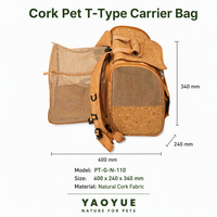 Sac de transport pour chat YAOYUE en liège, type T, avec dos en maille rétractable, léger et portable