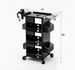 Chariot de Salon de Beauté et Coiffure de Luxe Doré avec Tiroirs, Tabouret de Coiffure, Mobilier Métallique - Product Image 6