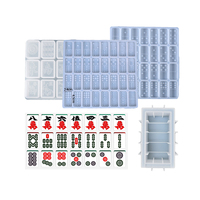 Moule en silicone de qualité alimentaire avec miroir en cristal chinois Mahjong Pai Gow dominos tarot forme artisanat