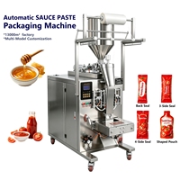 Machine de remplissage verticale multifonctionnelle pour sauces et pâtes, idéale pour la pâte de tomate, le beurre de cacahuète, le miel, la mayonnaise, et le scellage de sachets et de pochettes.