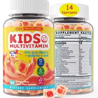 Gummies multivitaminées pour enfants OEM – Compléments quotidiens avec fer, probiotiques, algues, oméga 3 EPA DHA, méthylcobalamine, zinc, biotine