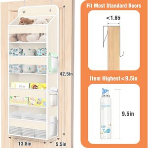 Over The Door Organizer 4 Tier Large Capacity Hanging <b>Storage</b> With 6 Side Pockets For Bedroom Dorm Use - Product Image 2