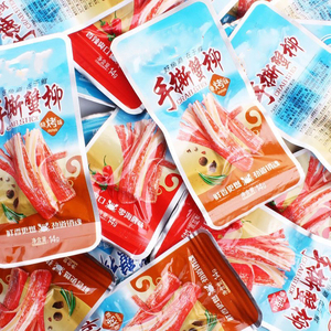 OEM โลโก้ที่กำหนดเองสบายๆอาหารทะเลสุขภาพขนมขบเคี้ยวมือหั่นเนื้อปูรสบาร์บีคิวรสสุริมิปูอัด - Product Image 5