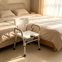 Chaise de toilette multifonctionnelle pour lit, avec seau amovible, pour douche et toilettes, pour personnes âgées et handicapées, garantie 1 an, unisexe, CE
