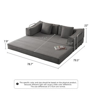 Sofá <span class=keywords><strong>de</strong></span> <span class=keywords><strong>suelo</strong></span> plegable modular gris minimalista para sala <span class=keywords><strong>de</strong></span> estar, dormitorio, apartamento y Villa, cómodo diseño <span class=keywords><strong>de</strong></span> silla perezosa - Product Image 2