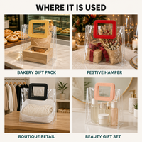 Sac en PVC transparent personnalisé, taille et couleur au choix, rond, carré, avec longue poignée, emballage cadeau, pliable, vente en gros, logo, sac fourre-tout imperméable
